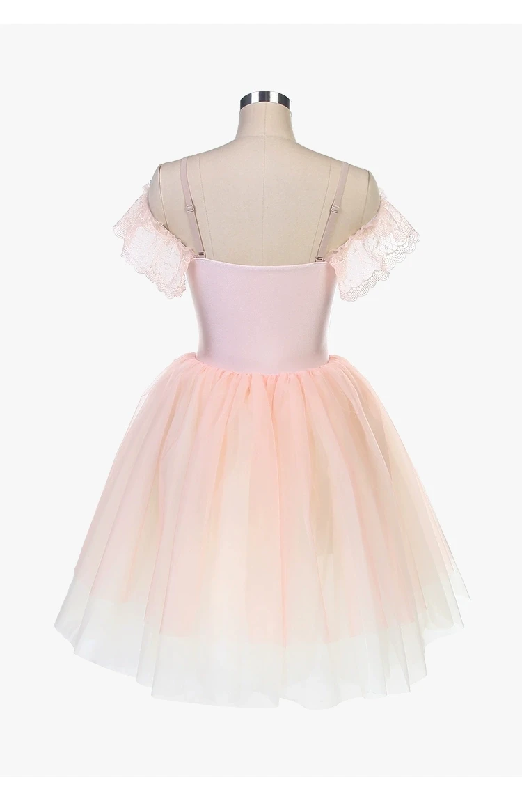 Nuovo spettacolo di competizione di balletto con gonna lunga in garza con gonna lunga da balletto personalizzata