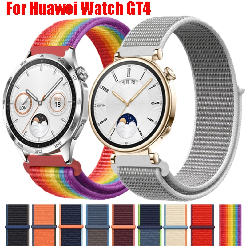 Nylon Loop Strap For Huawei Watch GT4 46mm 41mm Sport Band Lightweight Breathable Bracelet For Huawei Watch GT 4 18mm 22mm Bands