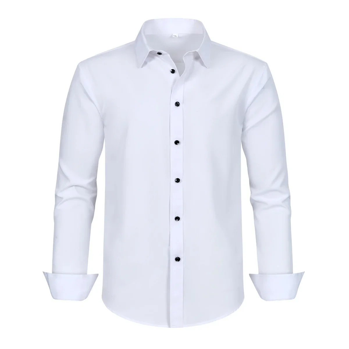 New Fashion Men's Solid Color Casual Trendy Simple Basic Daily Turn-down Collar Long Sleeve Shirts Male Plus Size Clothes Tops