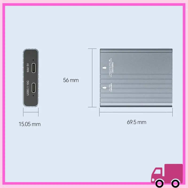 Compact Cfexpress Memory Card Type B + Type A 2-In-1 USB 3.1 Gen2 10Gbps Card Reader Adapter Dual Slot With USB C / USB A