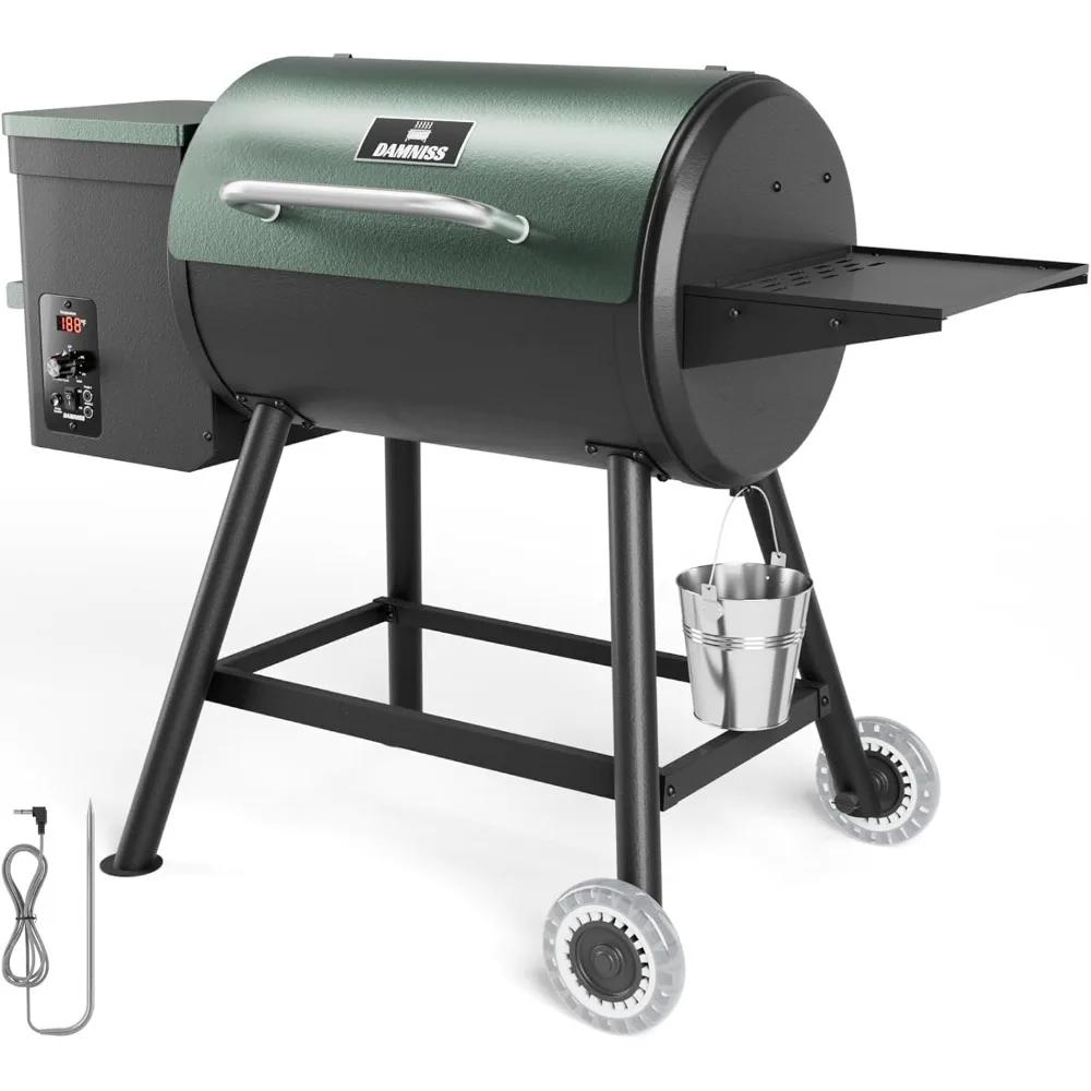 Pellet Smoker Grill Combo, 8-in-1 Electric Outdoor Grills & Smokers 456 SQ.IN with PID Temperature Control (180-450°F)