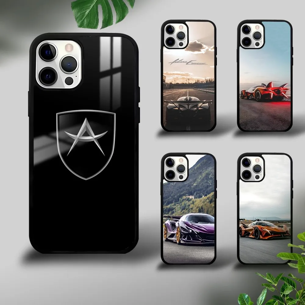 Luxury A-Apollo Supercar Phone Case For iPhone 15 14 13 12 11 Pro Max Plus Mini Luxury Mirror Hard Funda