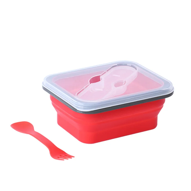 Silicone fresh-keeping box Children's lunch box Foldable lunch box Safe, secure, outdoor and portable