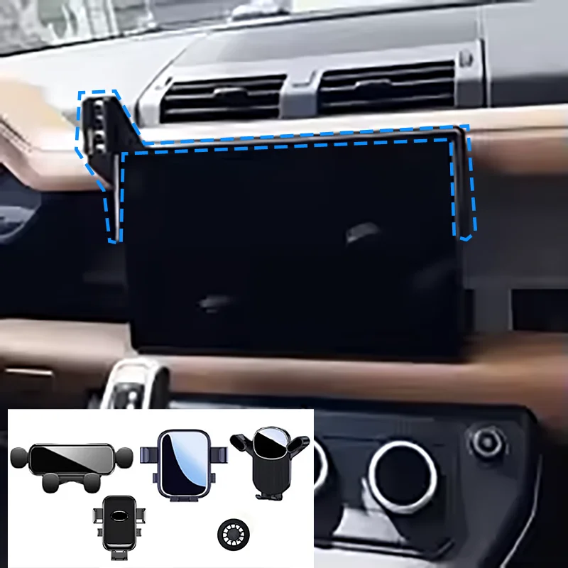 

Magnetic Car Phone Holder For Land Rover Defender 2022-2024 Multimedia Screen Fixed Base Wireless Charging Stand MagSafe Support