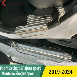 For Mitsubishi Pajero sport /Montero sport /Shogun sport 2019 2020-2024 Inner Door Sill Trim Accessories Styling Stainless Steel