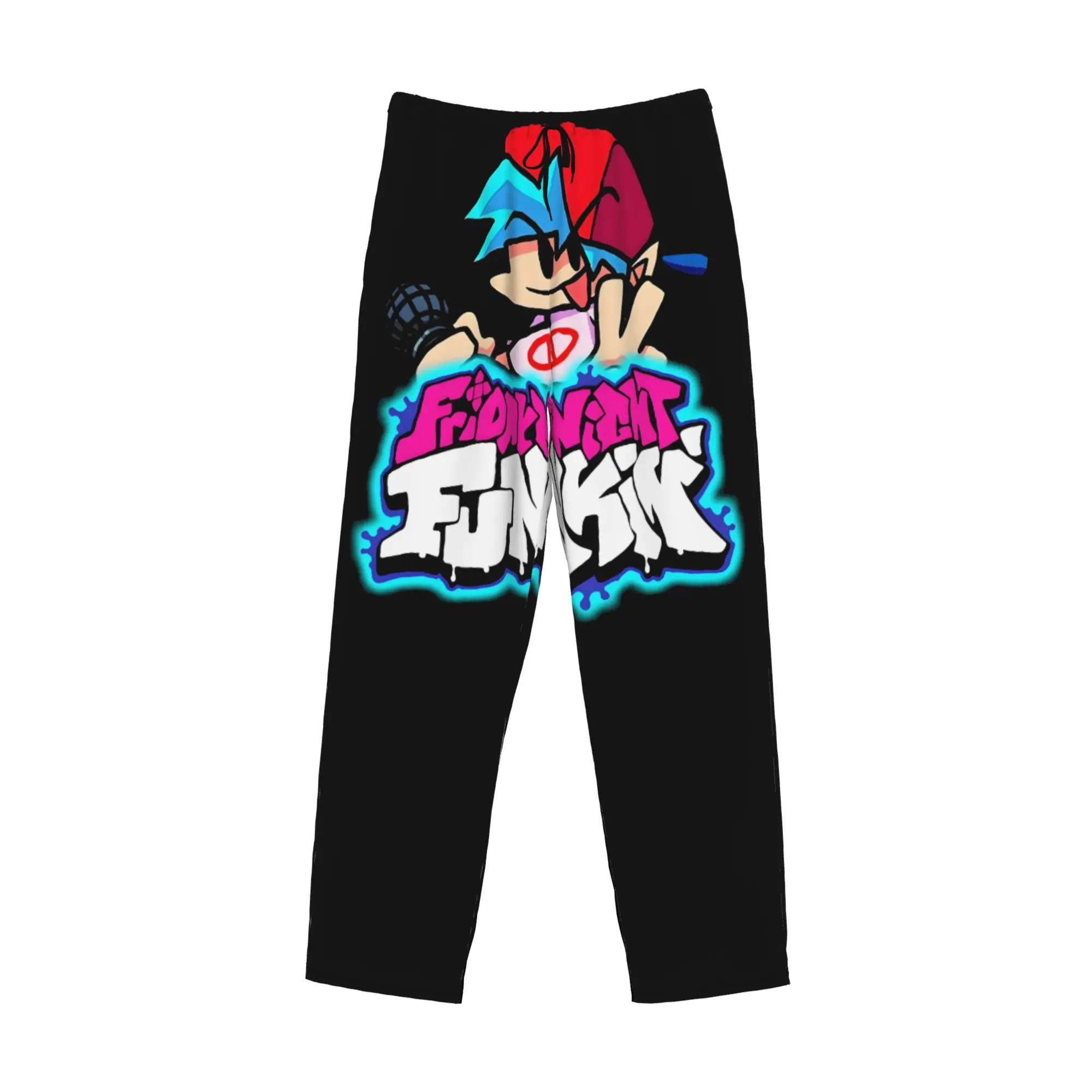 Custom Friday Night Funkin Pajama Pants Men Rhythm Game Sleepwear Lounge Sleep Bottoms Stretch with Pockets view 3