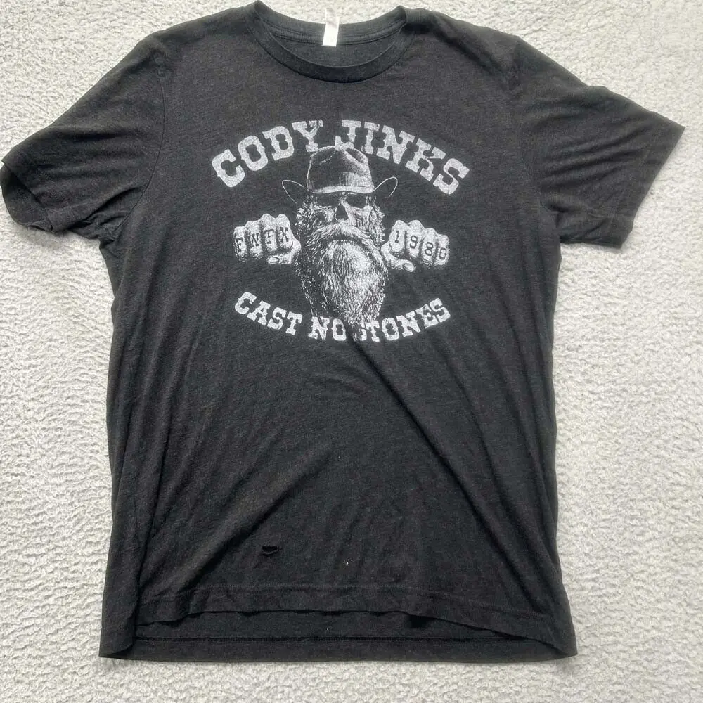 Мужская футболка Cody Jinks, большая, без камней, с изображением черепа, музыкальной бороды