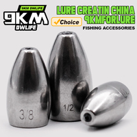 9KM Tungsten Weights Sinkers 1.8~14g Bullet Sinkers Weight for Texas Rigs Bass Fishing Saltwater Freshwater