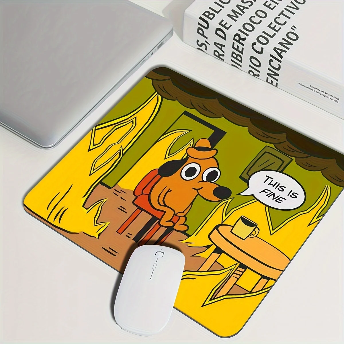 لوحة ماوس كبيرة بنمط الكلب والنار غير قابلة للانزلاق ومتينة مناسبة للاستخدام المكتبي والألعاب هدية مثالية للمدرسة ممتازة #3