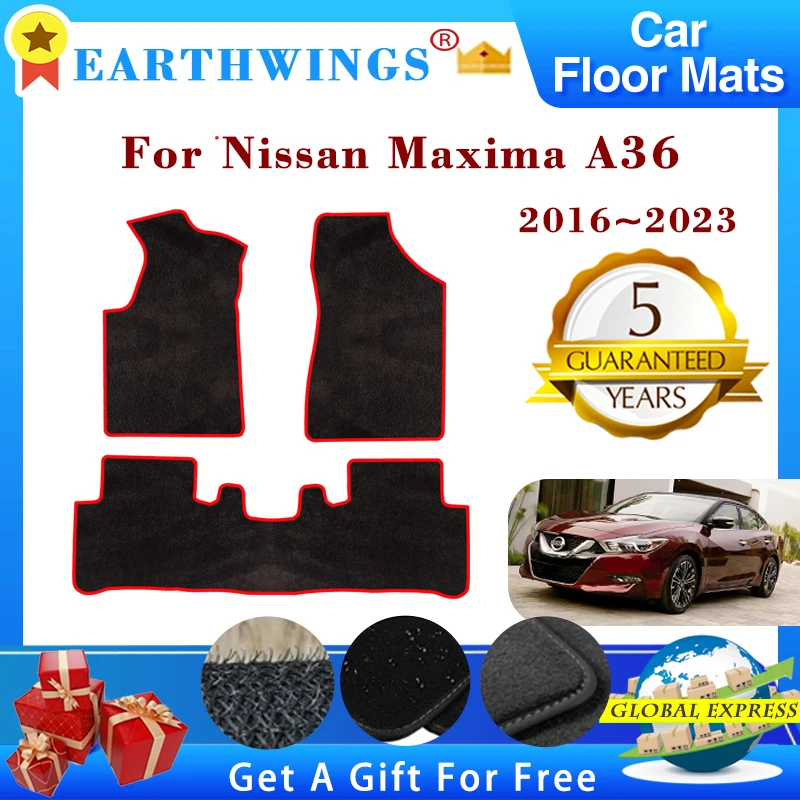 Car Floor Mats For Nissan Maxima A36 2016~2023 2017 2018 Rugs Panel Footpads Carpet Cover Anti-slip Foot Pads Auto Accessories