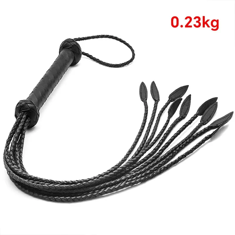 78CM  Cow Leather Whip,9 Plait Handmade Genuine Leather Bull Whip Cowhide Horse Riding