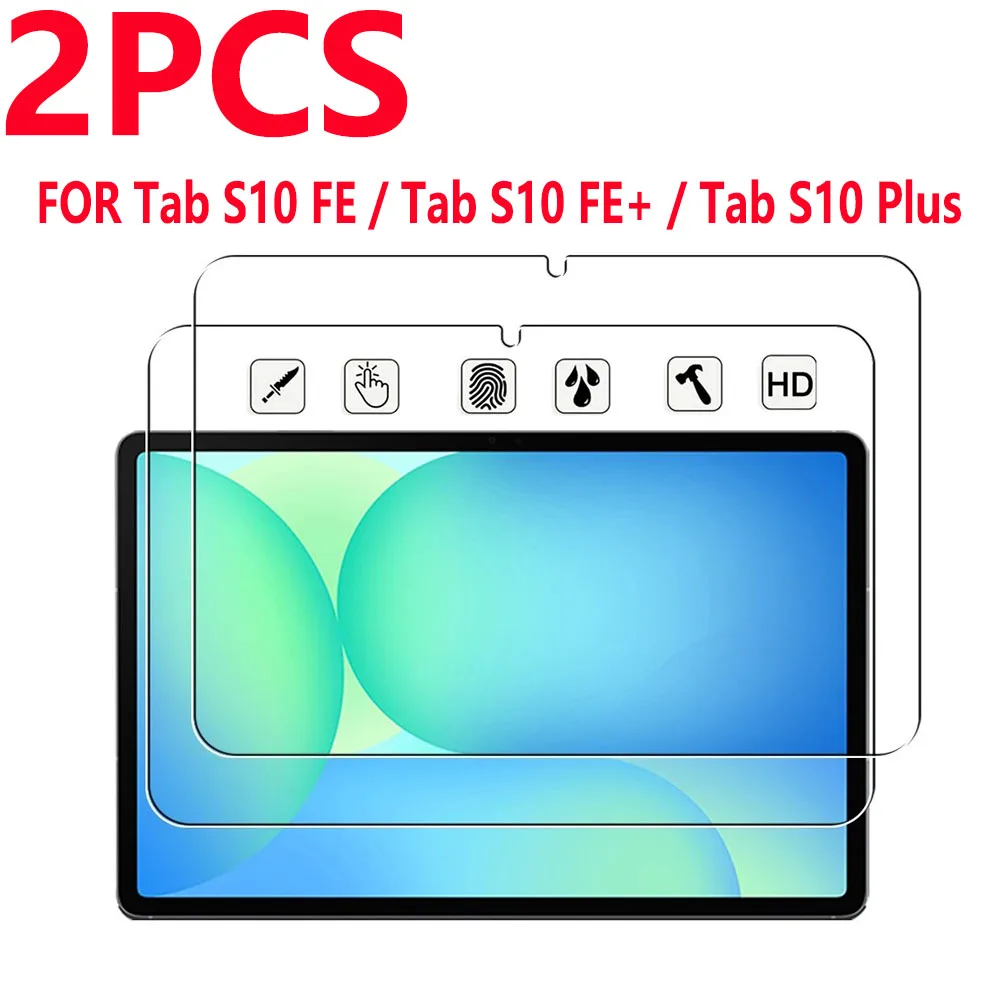 2 Pieces HD Tempered Glass Screen Protector For Samsung Galaxy Tab S10 FE S10 FE Plus S10 FE+ Plus Tablet Protective Glass Film