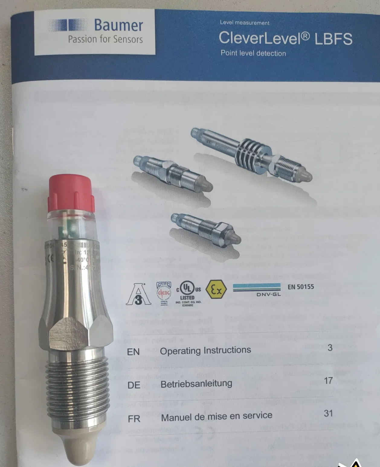 Baumer LBFS-01111.0 01112 03511.0 spot liquid level s-witch sensor