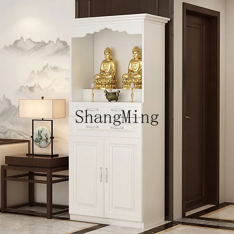 LXY solid wood new Chinese Buddhist cabinet household ancestor god of wealth Guan Gong Bodhisattva offering table