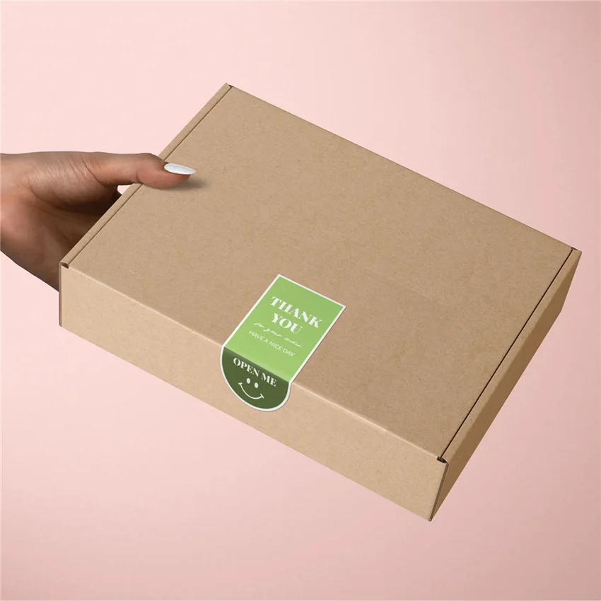 100pcs Thank You For Your Order Stickers Cute Smile Decorative Sealing Label for Business Gift Packaging Baking handmade Sticker