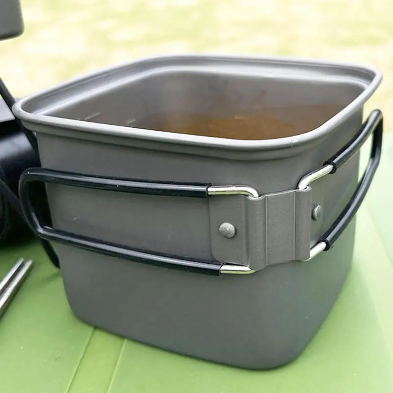 

Camp Cookware Aluminum Non-Stick Outdoor Cooking Camping Pots Lightweight Multifunctional Camp Cooking Utensils Set For Hiking C