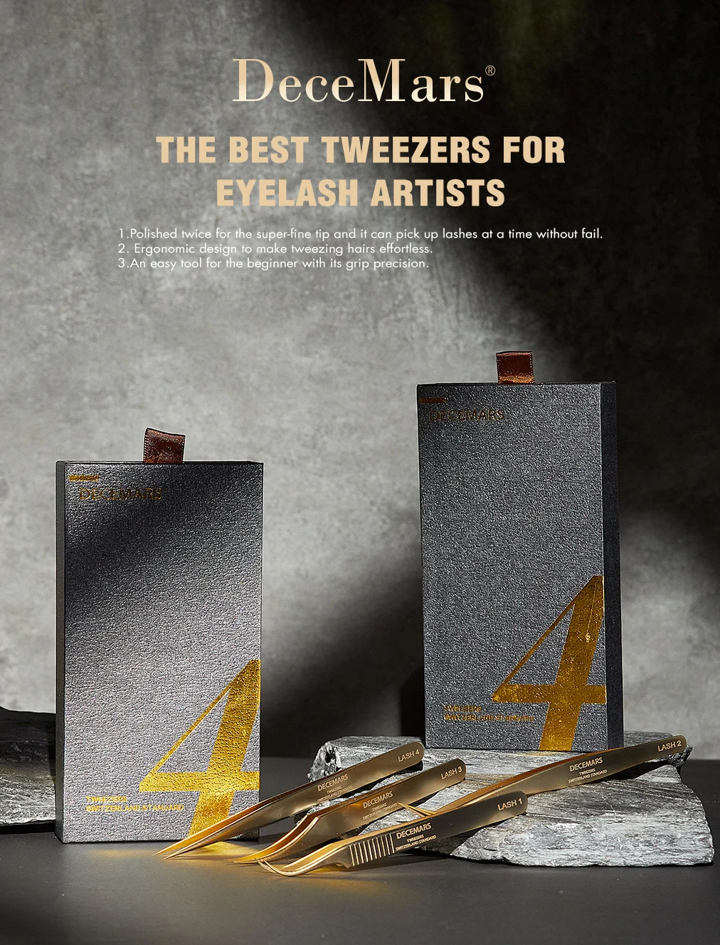 

Набор пинцетов для наращивания ресниц DeceMars
