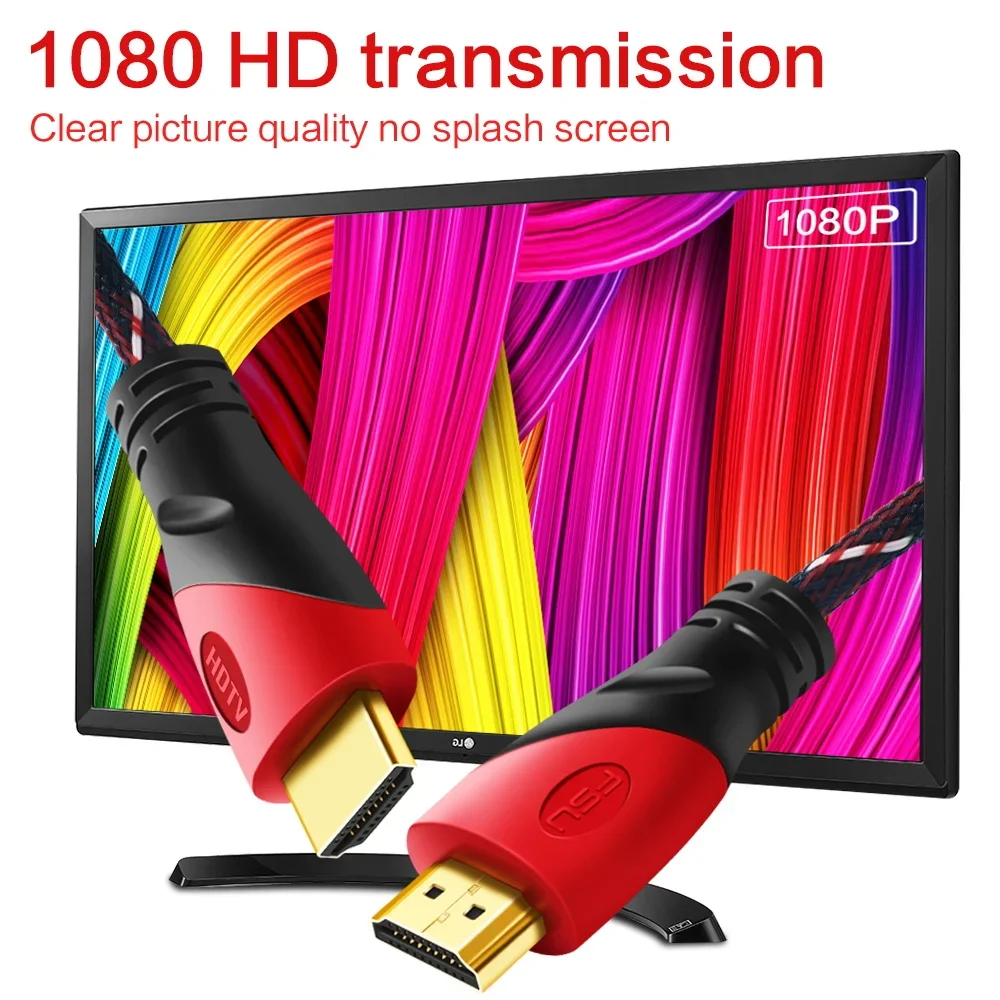 Kabel zgodny z HDMI FSU Pozłacany kabel sieciowy połączeń 1080P Kabel cyfrowy HDMI zgodny z HDMI do komputera telewizyjnego 1 m, 3 m, 5 m