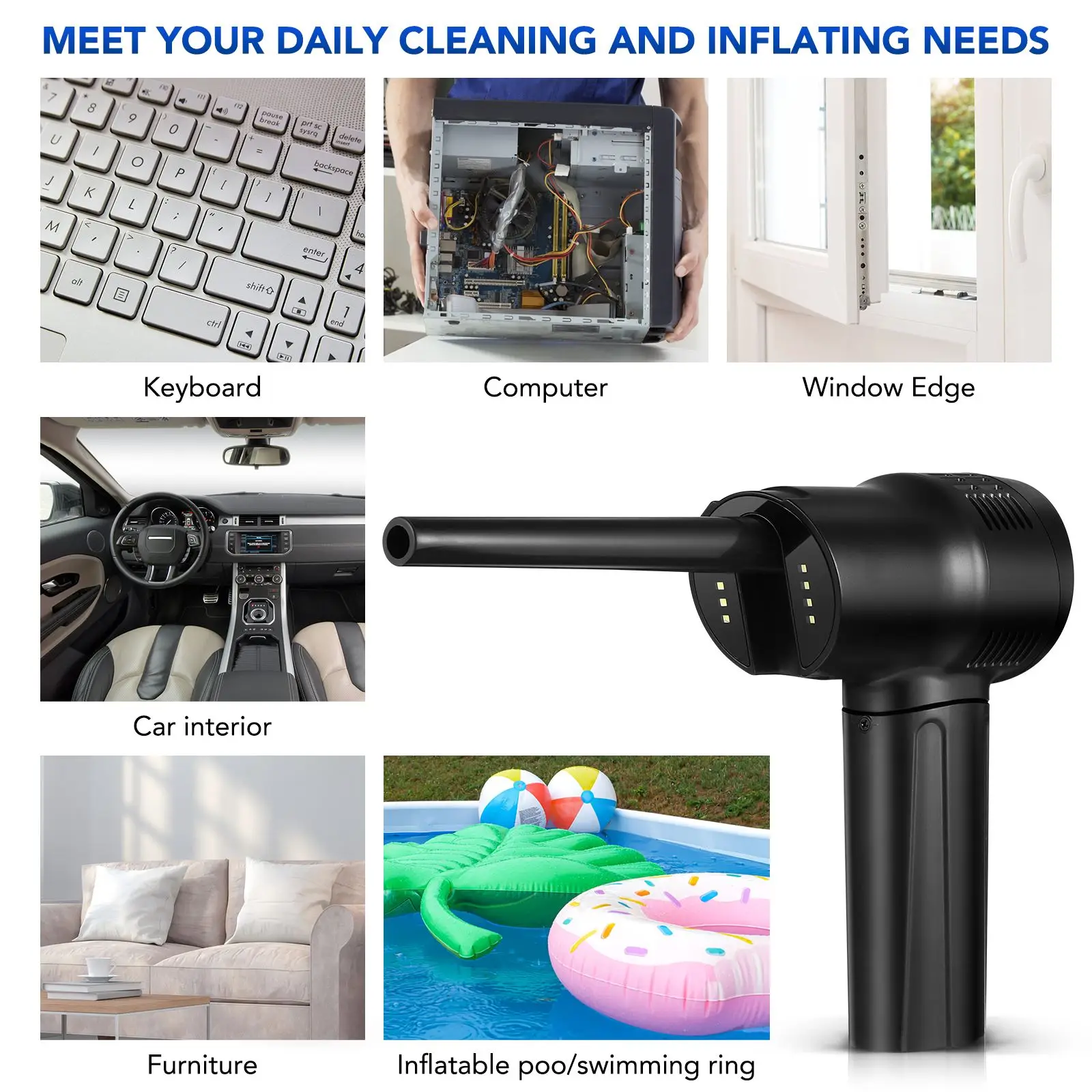 Duster Cordless Rechargeable Wireless Electric Air Cleaner For PC Computer Keyboard Cleaning Car Dust Blower