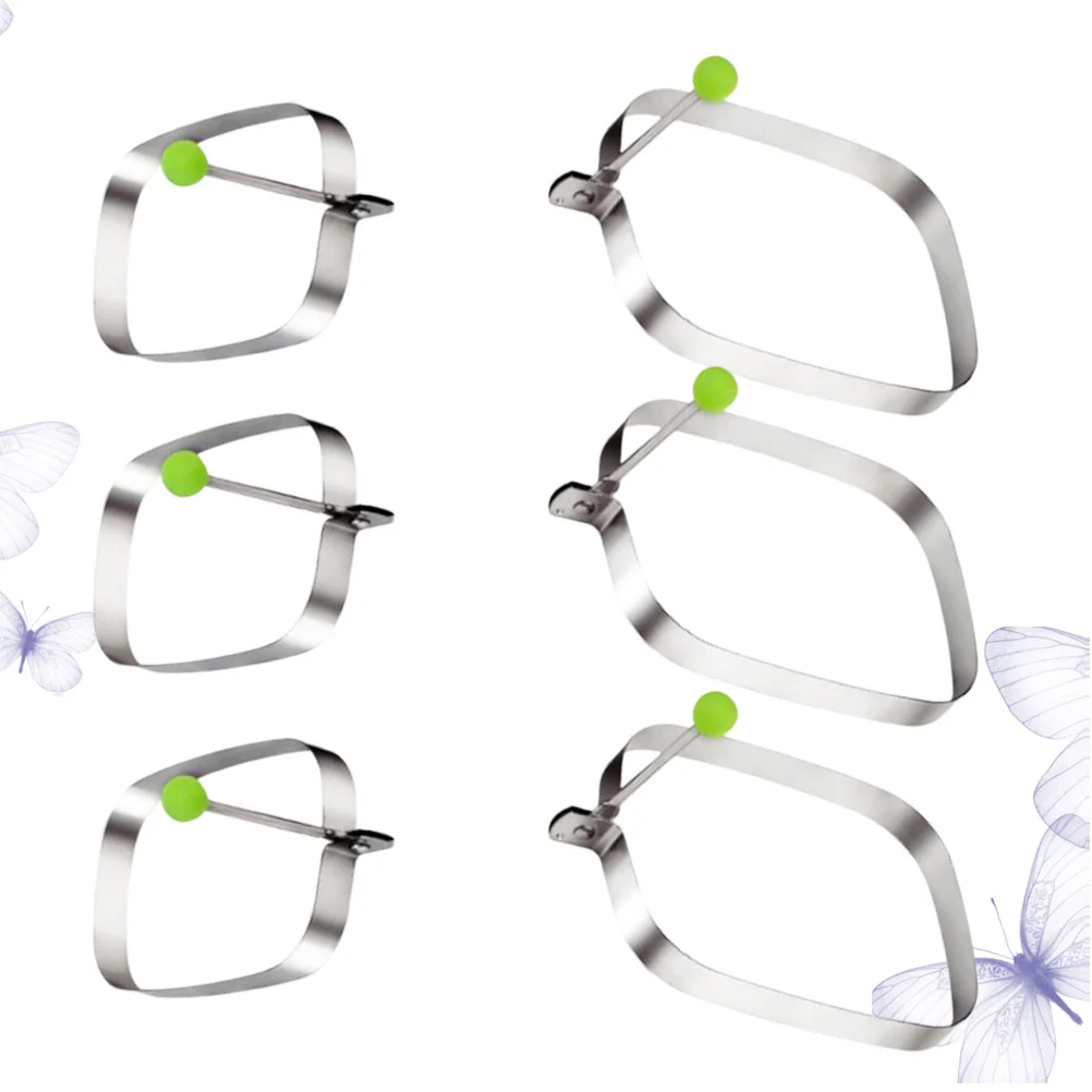 

6Pcs Cake Mold Stainless Steel Rectangular Cookie Cutter Handle Design Safe for Bread Chocolate Mousse Cake Decoration