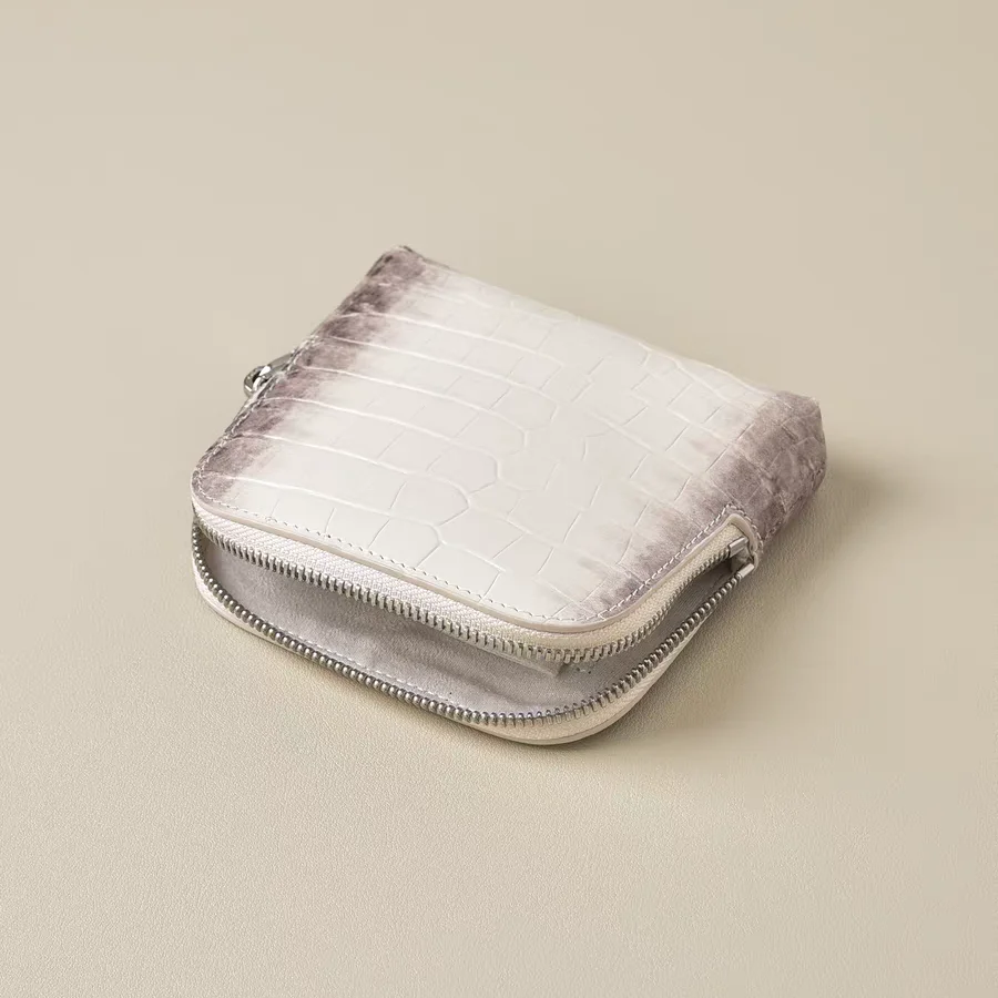 Echtes Leder Krokodilmuster Schmuckbeutel Clutch-Tasche Damen Minimalistisches Nischendesign Münzbörse Luxus Neuerscheinung Elegant – Detail 15