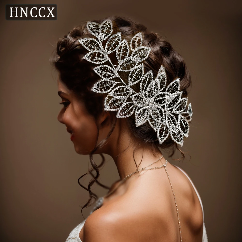 HNCCX Strass Hoofdband Bruid Bruiloft Legering Bladeren Bruidsmeisje Haarhoepels Schoonheid Sieraden Accessoires Handgemaakte Hoofddeksels CP256