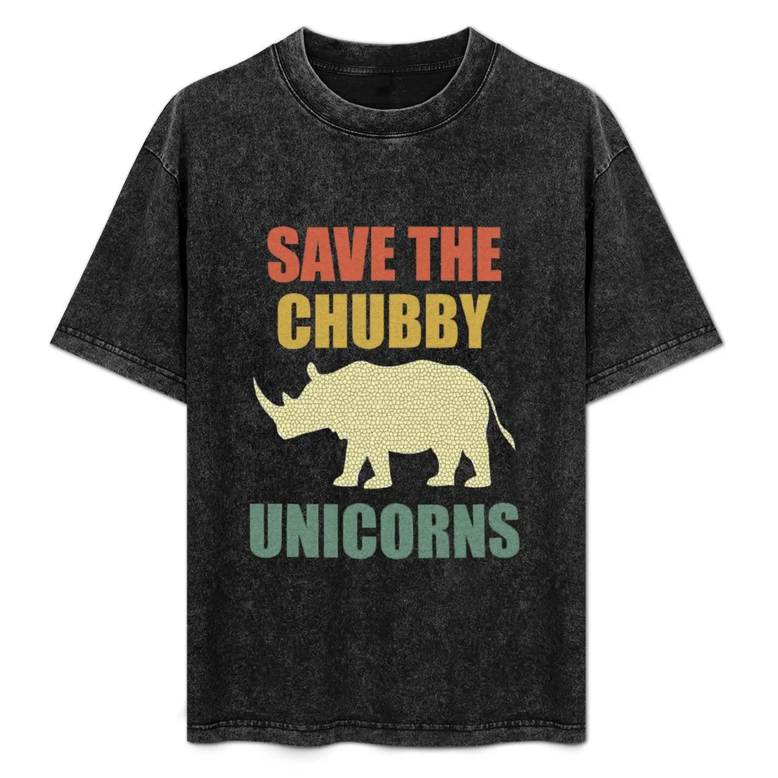 Save The Chubby Unicorns Vintage Retro T-Shirt Street Art Print Tee Shirt