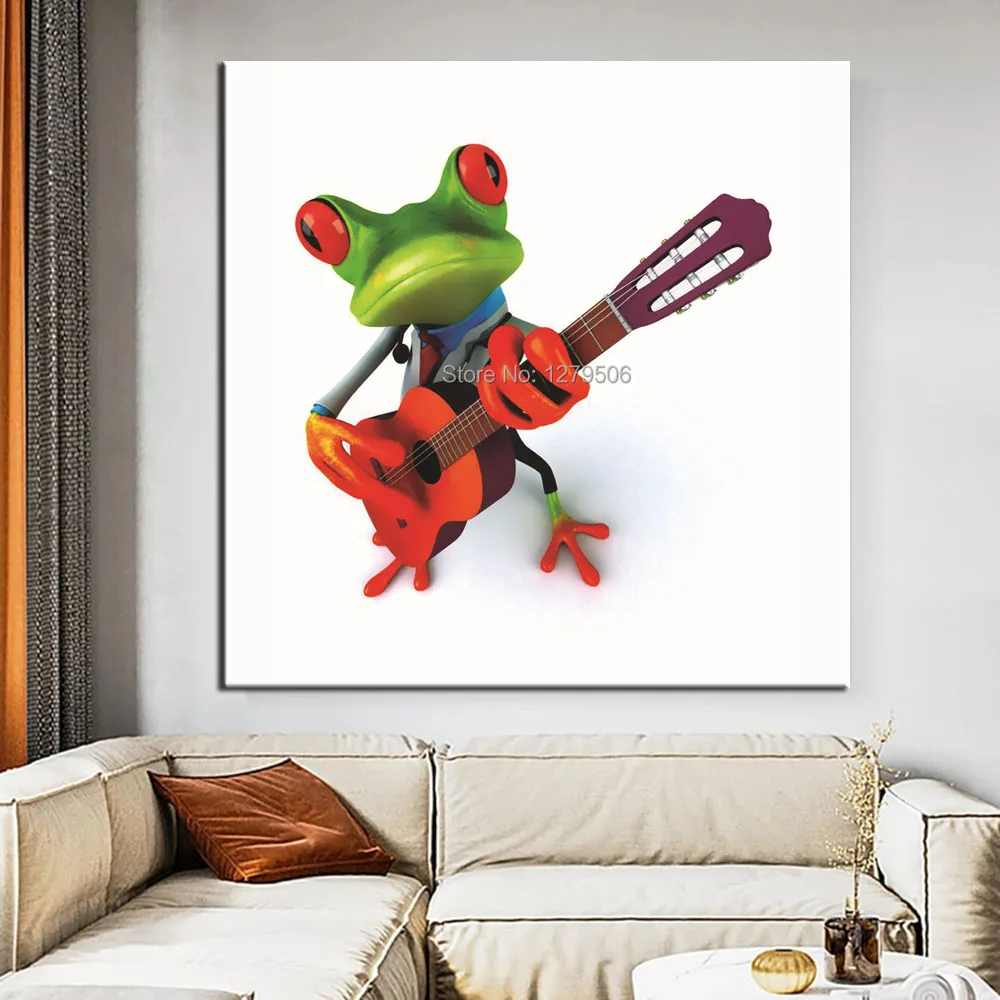 Handmade Abstract Modern Art Sunbathing Mr. Frog Abstract Decor Lovely Animal Oil Painting Living Room Decorative Painting