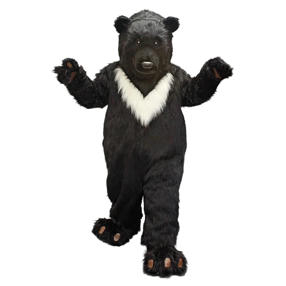 Professional Custom Big Black Bear Mascot Costume Adult Size Cartoon Character Mascotte Mascota Outfit Suit Fancy Dress SW489