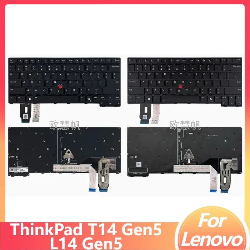 Nuevo Teclado Original para Laptop Lenovo ThinkPad T14 Gen5 L14 Gen5 con Retroiluminación en Español, 5N21M38296