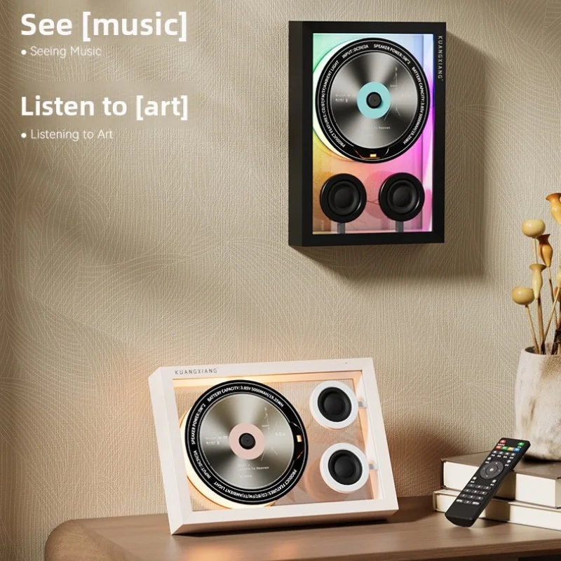 

Музыкальный центр в стиле настенной росписи: Bluetooth-колонка с RGB-подсветкой, CD-плеер, пульт ДУ, бумбокс для дома