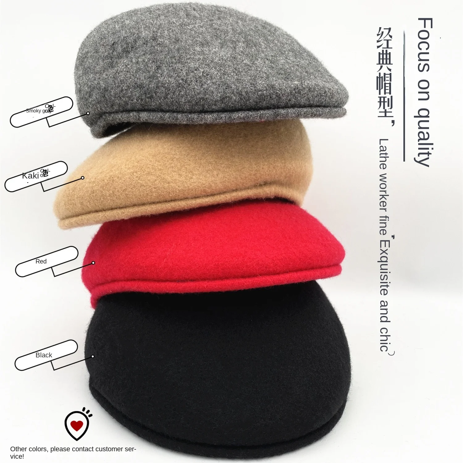 Neue Ankunft Männer Frauen Caps Baskenmütze Mädchen Casquettet Französisch Künstler Wolle Beanie Hut Vintage Plain Elegante Hotsales – Detail 7