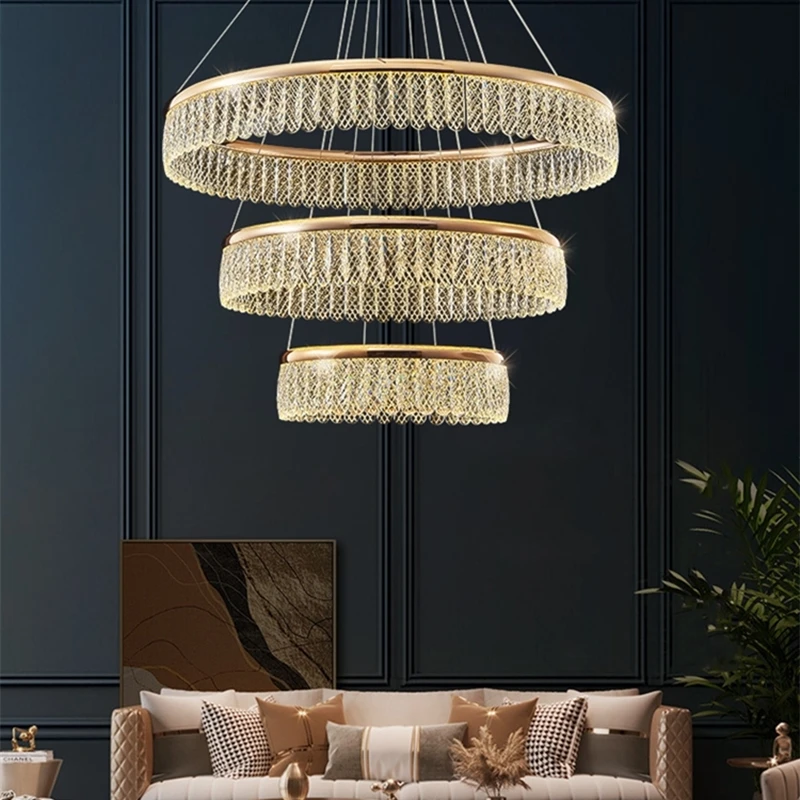 Luxury Crystal Ceiling Chandeliers for Living Room Bedroom Christmas Decoration Restaurant Kitchen Hotel Dining LED Pendant Lamp