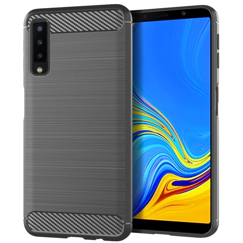 For Samsung Galaxy A7 2018 Silicone Case Shockproof Back Cover For Galaxy A750 Phone Cases Carbon Fiber Case Coque Fundas