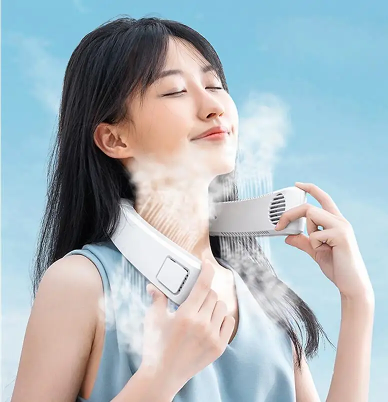 

Кондиционер, подвесной вентилятор на шею, портативный носимый вентилятор для занятий спортом на открытом воздухе, USB перезаряжаемый ленивый мини-безлистный вентилятор воздушного охлаждения