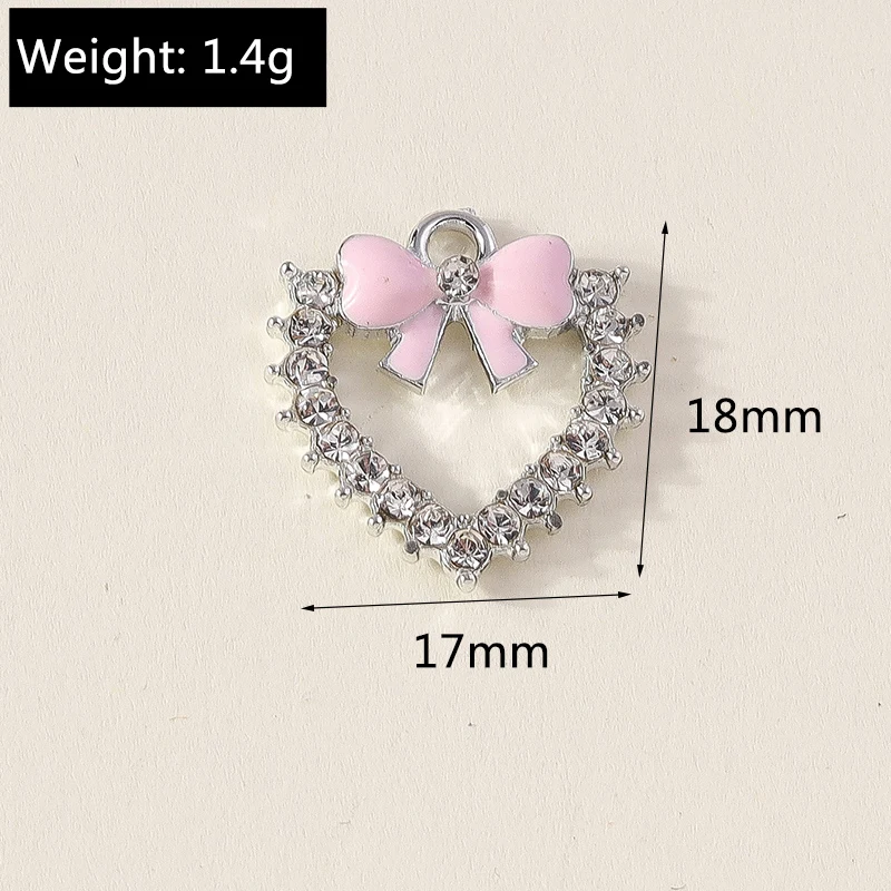 10 Stück niedliche, gemischte Anhänger mit Kristall- und Metallmotiven in Form von bösen Augen und Herzen, zum Basteln von Schmuck, Ohrringen, Halsketten und für DIY-Bastelarbeiten. – Detail 11