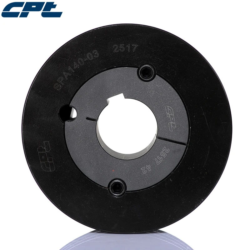 CPT SPA V-Belt pulley Three Groove, 145.5mm outside diameter, 140mm pitch diameter,2517 Bushing,  SPA140-03-2517