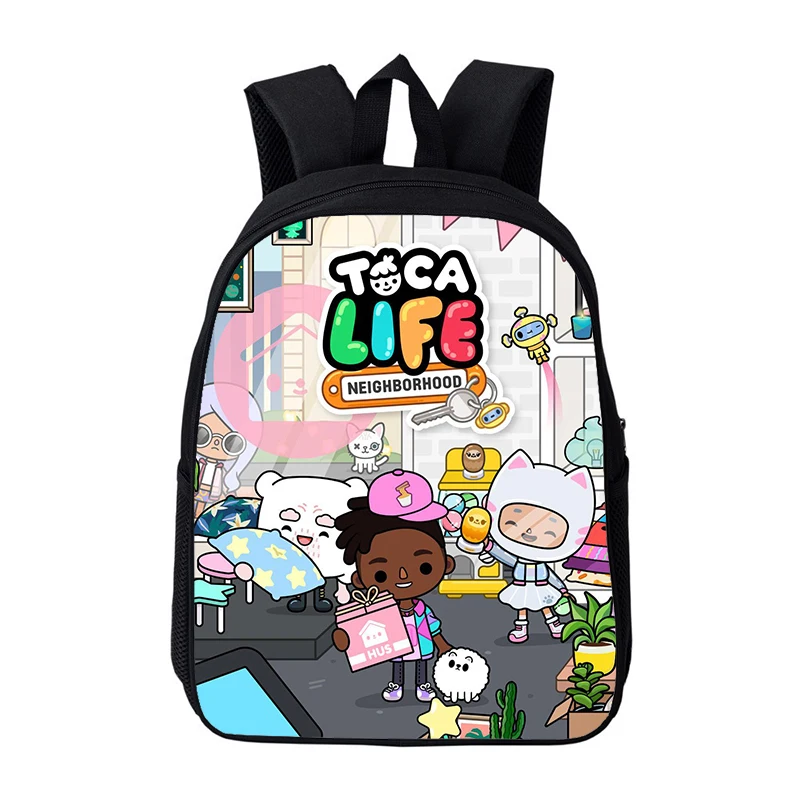 

3D Аниме тока бока задняя Сумка для женщин Toca Life World рюкзаки с принтами из игр для школы подростков девушек путешествия 16 дюймов мультяшная Повседневная сумка