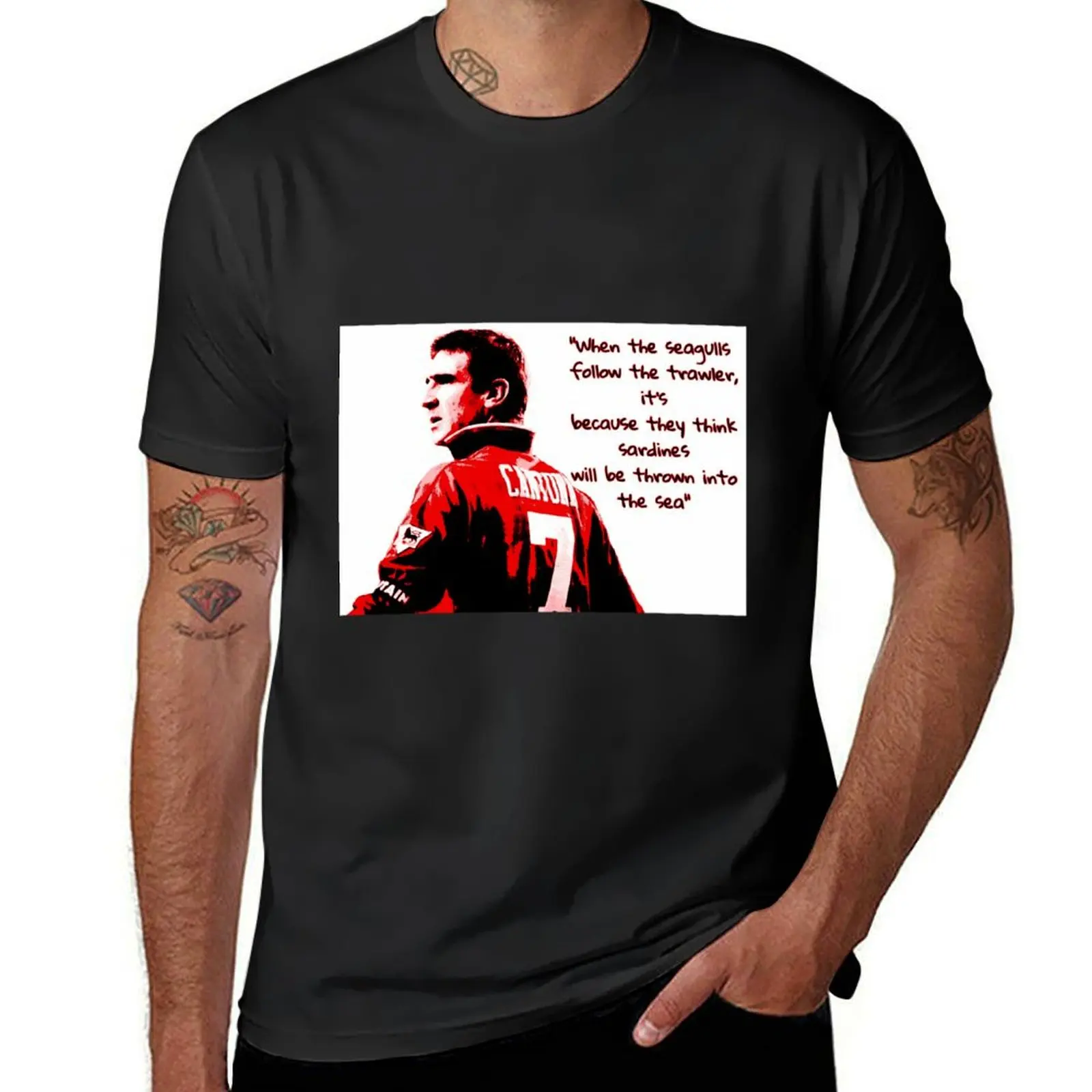 Eric Cantona - When the seagulls follow the trawler Coasters (Set of 4) T-Shirt blanks plain men t shirts