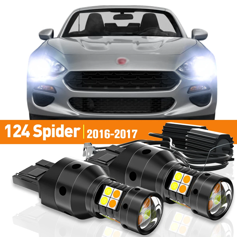 

2x LED Dual Mode Turn Signal+Daytime Running Light DRL For Fiat 124 Spider 2016-2017 Accessories Canbus