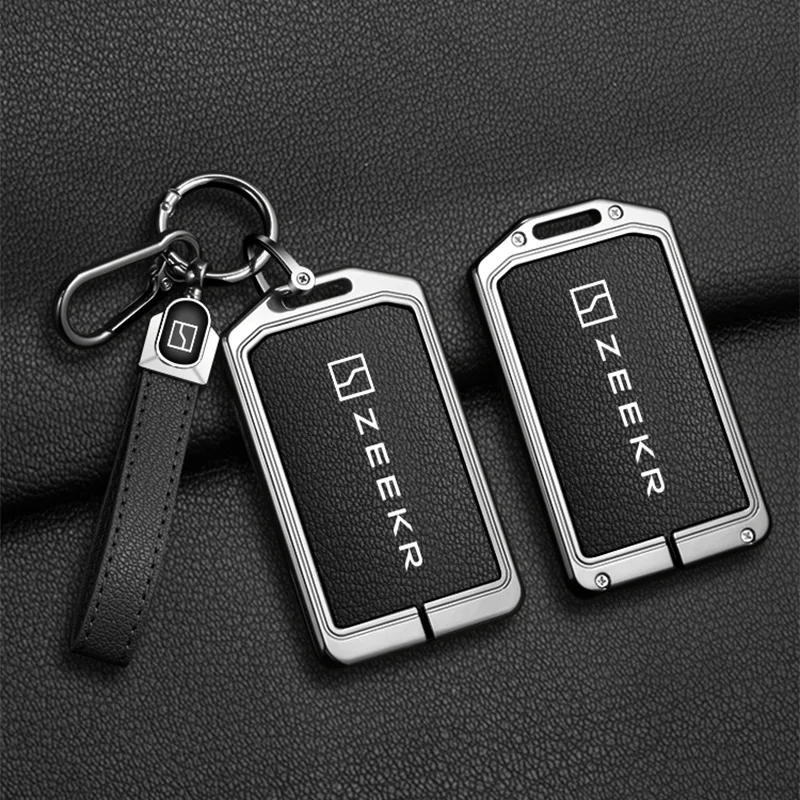Car Accessories NFC Card Zinc Alloy Leather Key Cover Case Holder Chain For Zeekr 7X 009 007 001 Key Protector Interior Shell