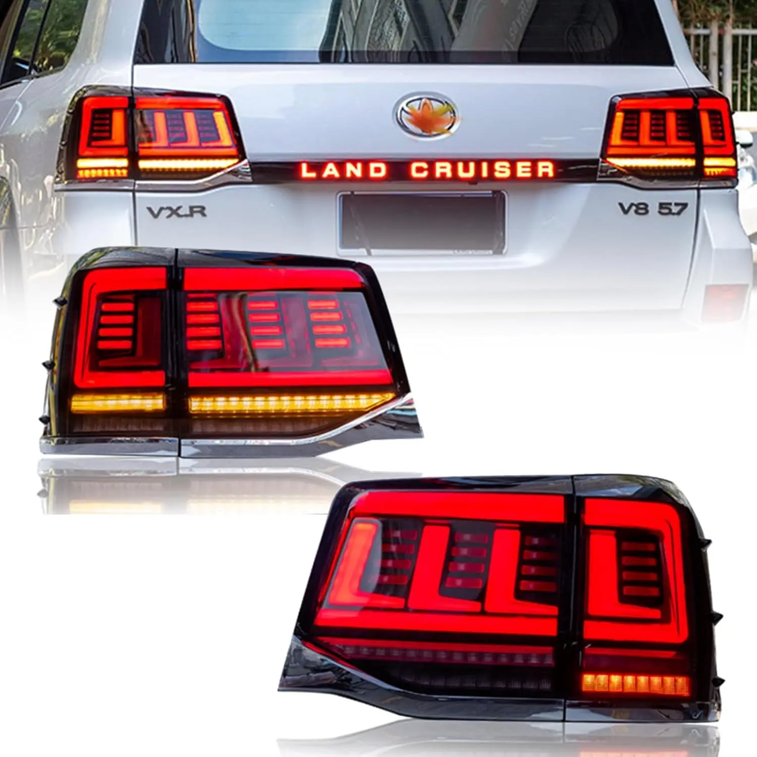 LED Tail Light For Toyota Land Cruiser LC200  FJ200  2016-2020 Start Up Animation With Turn Signal Brake Lamp Auto Accessories