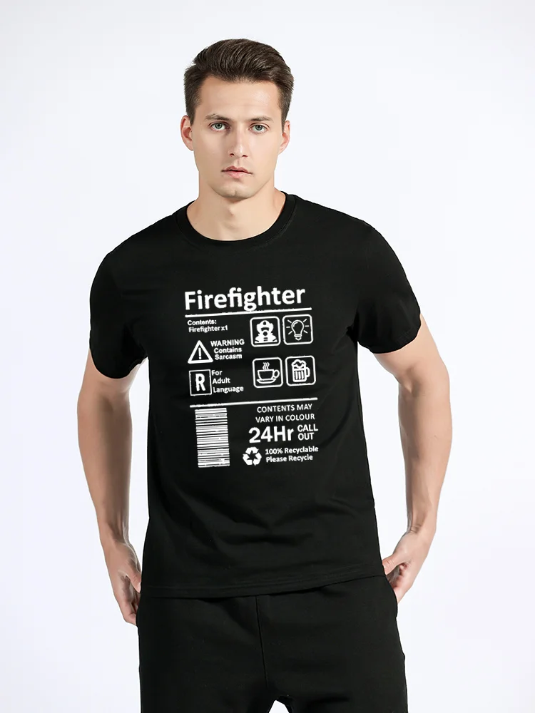 Fireman Firefighter T-Shirt Funny Birthday Present Tshirt Men Dad Father Husband Boyfriend Cotton T Shirt Harajuku Streetwear