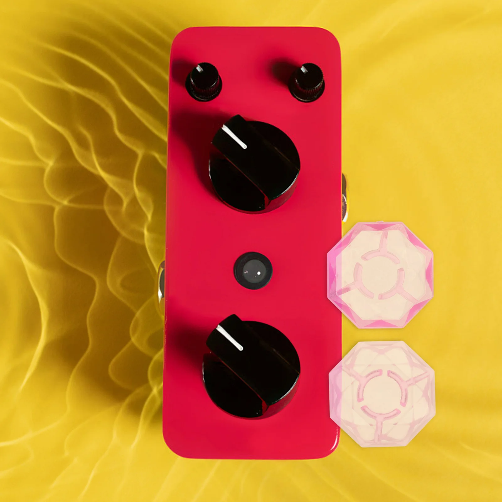 5 قطعة نابضة بالحياة الوردي الماس على شكل الغيتار دواسة زر قبعات دائم البلاستيك Footswitch القبعات العالية الغيتار الكهربائي الملحقات