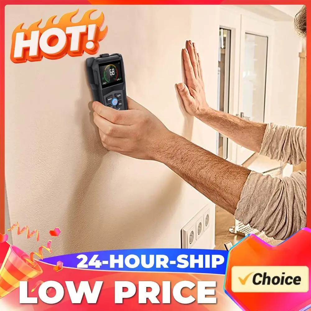 

Full Angle Wall Water Tester Non-Contact Inverted Wood Moisture Meter Multi-Purpose for Wall Masonry Softwood Hardwood
