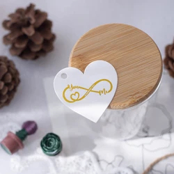 Wedding Invitations Hang Tags Gold Logo Heart tags Customize your first letter of name For Handmade Items Personalized Card