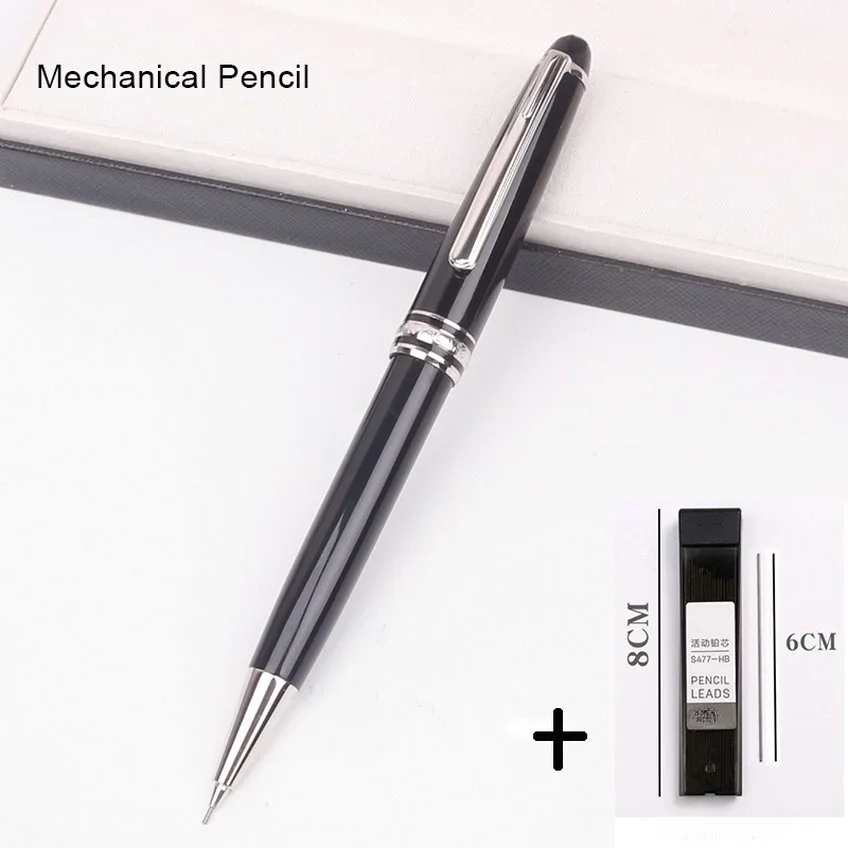 New MB Mechanical Pencil 163 high quality black resin silver gold clip writing pencils with series number and a set refill 0.5mm