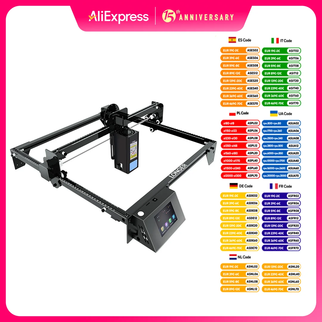 LONGER RAY5 20W Laser Engraver Cutter Fixed Focus 0.08*0.1mm Laser Spot Color Touchscreen 32-Bit Chipset Working Area 375*375mm