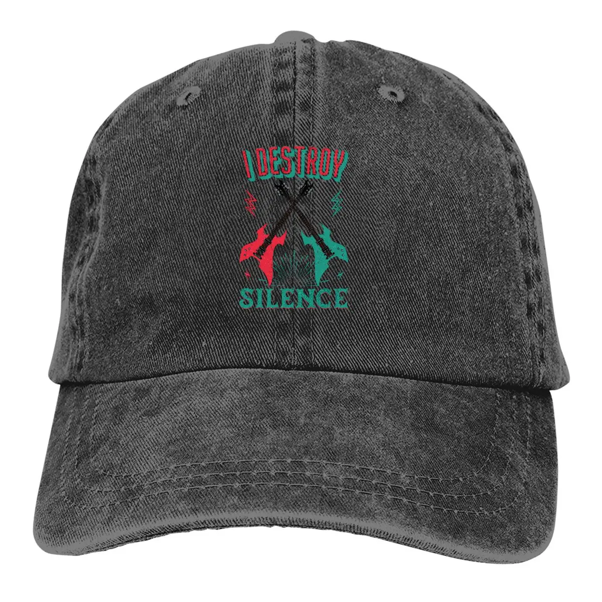 I Destroy Silence Guitar Classic Baseball Cap Men Hats Women Visor Protection Snapback Bass Guitar Rock Music Caps