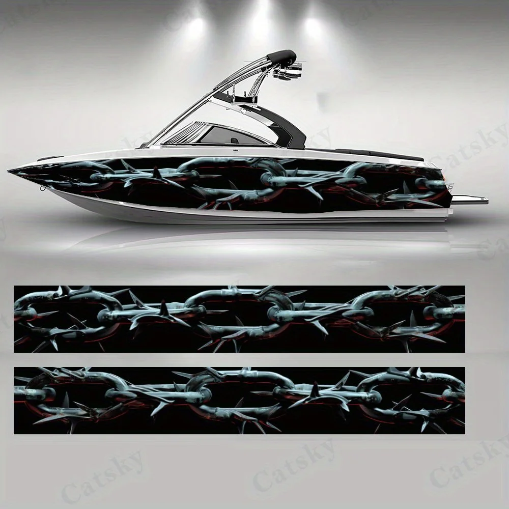 

Spiked Chain Shine Boat sticker vinyl ship pontoon deck Boat fishing decorative pontoon boats decal